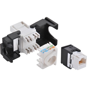 Logilink Keystone Jack Cat.6 UTP 180° Toolless, white