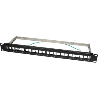 Logilink Keystone Panel 1U, 24 Ports, shielded, black