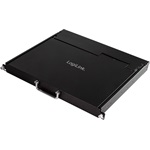 Logilink LCD-KVM-konzol 8 portos KVM kapcsoló, VGA, USB-A, PS/2, alacsony beépítési mélység, QWERTZ
