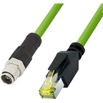 Logilink M12 CAT6A ipari patch kábel, PUR, M12 X-kódolt RJ45-re, 0,50 m