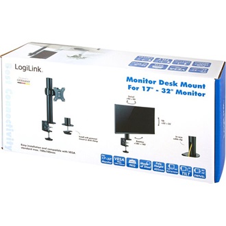 Logilink Monitor mount, 17"-32", steel,  360° VESA plate