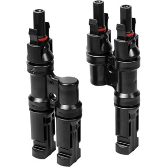 Logilink Napelemes Y-csatlakozó készlet, 2 db, PVC, apa és anya, napelemes kábelekhez, fekete