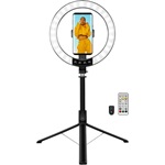 Logilink Okostelefon gyűrűs lámpa selfie stick állvánnyal, távzárral, átmérő 25 cm