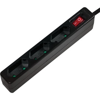 Logilink Outlet Strip, 3 Euro sockets, w. switch, black