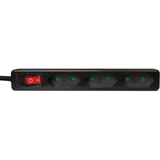 Logilink Outlet Strip, 3 Euro sockets, w. switch, black