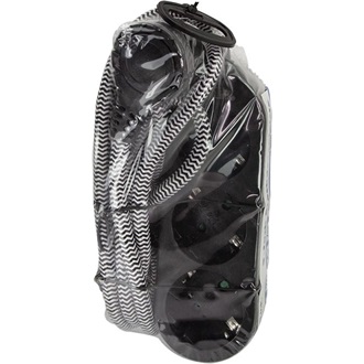 Logilink Outlet Strip, 3 safety sockets, w/ textile cable, black