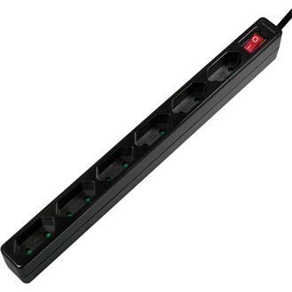 LogiLink IP20 6 Schuko CEE 7/16 Euro elosztó 1.5m fekete