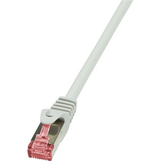 LogiLink PrimeLine RJ45 CAT6 S/FTP -> RJ45 CAT6 S/FTP M/M adatkábel 15m szürke