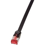 LogiLink SlimLine Flat RJ45 CAT6A U/FTP -> RJ45 CAT6A U/FTP M/M adatkábel 0.25m fekete