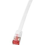 LogiLink SlimLine Flat RJ45 CAT6A U/FTP -> RJ45 CAT6A U/FTP M/M adatkábel 0.25m fehér