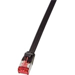 LogiLink SlimLine Flat RJ45 CAT6A U/FTP -> RJ45 CAT6A U/FTP M/M adatkábel 0.5m fekete