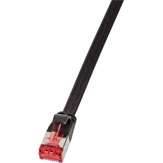 LogiLink SlimLine Flat RJ45 CAT6A U/FTP -> RJ45 CAT6A U/FTP M/M adatkábel 1m fekete