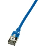 LogiLink SlimLine RJ45 CAT6A U/FTP -> RJ45 CAT6A U/FTP M/M adatkábel 5m kék