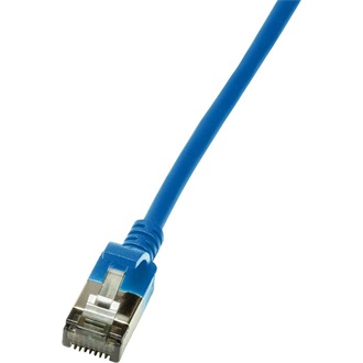 LogiLink SlimLine RJ45 CAT6A U/FTP -> RJ45 CAT6A U/FTP M/M adatkábel 5m kék