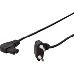 LogiLink villásdugó CEE 7/7 (EU) -> C7 M/F tápkábel 0.75m fekete 90°/90°