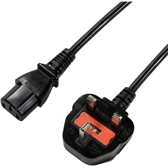 LogiLink villásdugó BS 1363 (UK) -> C13 M/F tápkábel 1.8m fekete