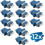 Logilink Száloptikai adapter LC Duplex, 12 darabos, peremes, kék (OS2)