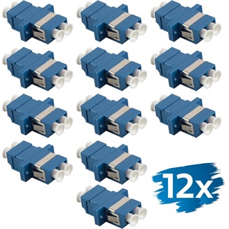 Logilink Száloptikai adapter LC Duplex, 12 darabos, peremes, kék (OS2)