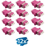 Logilink Száloptikai adapter LC Duplex, 12 darabos, peremes, lila (OM4)