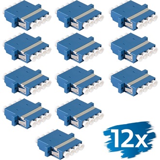 Logilink Száloptikai adapter LC Quad, 12 darabos, peremes, kék (OS2)