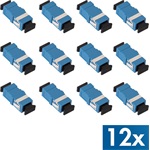 Logilink Száloptikai adapter SC Simplex, 12 darabos, perem nélkül, kék (OS2)