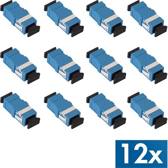 Logilink Száloptikai adapter SC Simplex, 12 darabos, perem nélkül, kék (OS2)