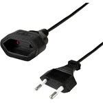 LogiLink villásdugó CEE 7/16 (EU) -> villásdugó CEE 7/16 (EU) M/F tápkábel hosszabbító 0.2m fekete