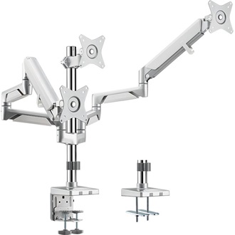 Logilink Triple Monitor mount, 17"-27", aluminum, gas spring, curved screens, pole