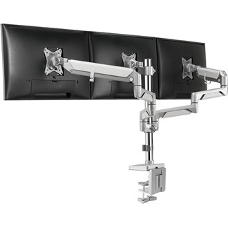 Logilink Triple Monitor mount, 17"-27", aluminum, gas spring, curved screens, pole