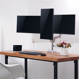 Logilink Triple Monitor mount, 17"-27", aluminum, gas spring, curved screens, pole
