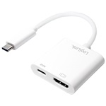 LogiLink USB-C -> HDMI USB-C PD M/F adapter 0.2m fehér