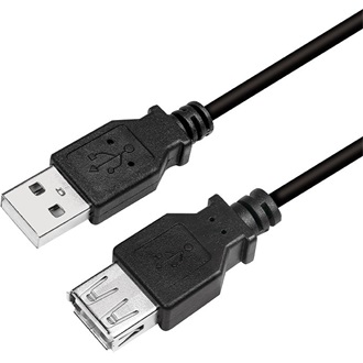 LogiLink USB-A 2.0 -> USB-A 2.0 M/F adatkábel hosszabbító 2m fekete