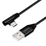 LogiLink USB-A 2.0 -> USB-B 2.0 micro M/M adatkábel 0.3m fekete egyenes/90°