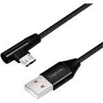 LogiLink USB-A 2.0 -> USB-B 2.0 micro M/M adatkábel 1m fekete egyenes/90°