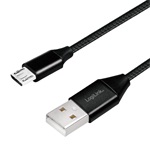 LogiLink USB-A 2.0 -> USB-B 2.0 micro M/M adatkábel 0.3m fekete