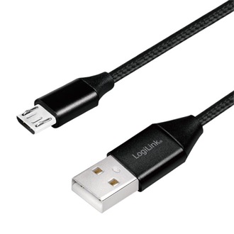 LogiLink USB-A 2.0 -> USB-B 2.0 micro M/M adatkábel 0.3m fekete