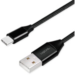 LogiLink USB-C -> USB-A 2.0 M/M adatkábel 0.3m fekete