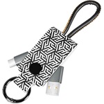 LogiLink USB-C -> USB-A 2.0 M/M adatkábel 0.22m fekete-fehér kulcstartó