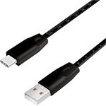 LogiLink USB-C -> USB-A 2.0 M/M adatkábel 1m fekete metrikus festéssel