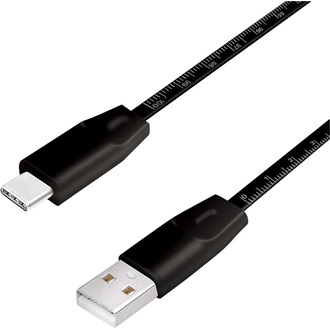 LogiLink USB-C -> USB-A 2.0 M/M adatkábel 1m fekete metrikus festéssel