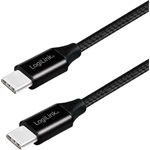 LogiLink USB-C -> USB-C M/M adatkábel 1m fekete