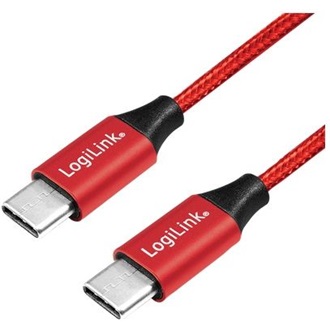 LogiLink USB-C -> USB-C M/M adatkábel 0.3m piros