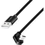 LogiLink USB-C -> USB-A 2.0 M/M adatkábel 3m fekete 180°/egyenes