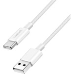 Logilink USB 2.0 Type-C kábel, C/M - A/M, 480 Mbps, 60W, nejlon, fehér, 1,5 m