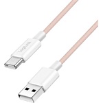 Logilink USB 2.0 Type-C kábel, C/M - A/M, 480 Mbps, 60W, nejlon, rózsaszín, 0,5 m