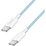 Logilink USB 2.0 Type-C kábel, C/M - C/M, 480 Mbps, 60W, nejlon, kék, 0,5 m