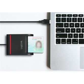 Logilink USB 2.0 kártyaolvasó, smart ID-hez, fekete