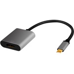 LogiLink USB-C 3.2 Gen1 -> Displayport 2.0 M/F adapter 0.15m fekete-szürke DP Alt Mode