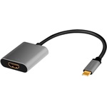 LogiLink USB-C 3.2 Gen1 -> HDMI 2.0 M/F adapter 0.15m fekete-szürke