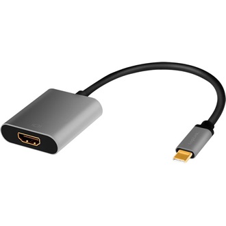 LogiLink USB-C 3.2 Gen1 -> HDMI 2.0 M/F adapter 0.15m fekete-szürke